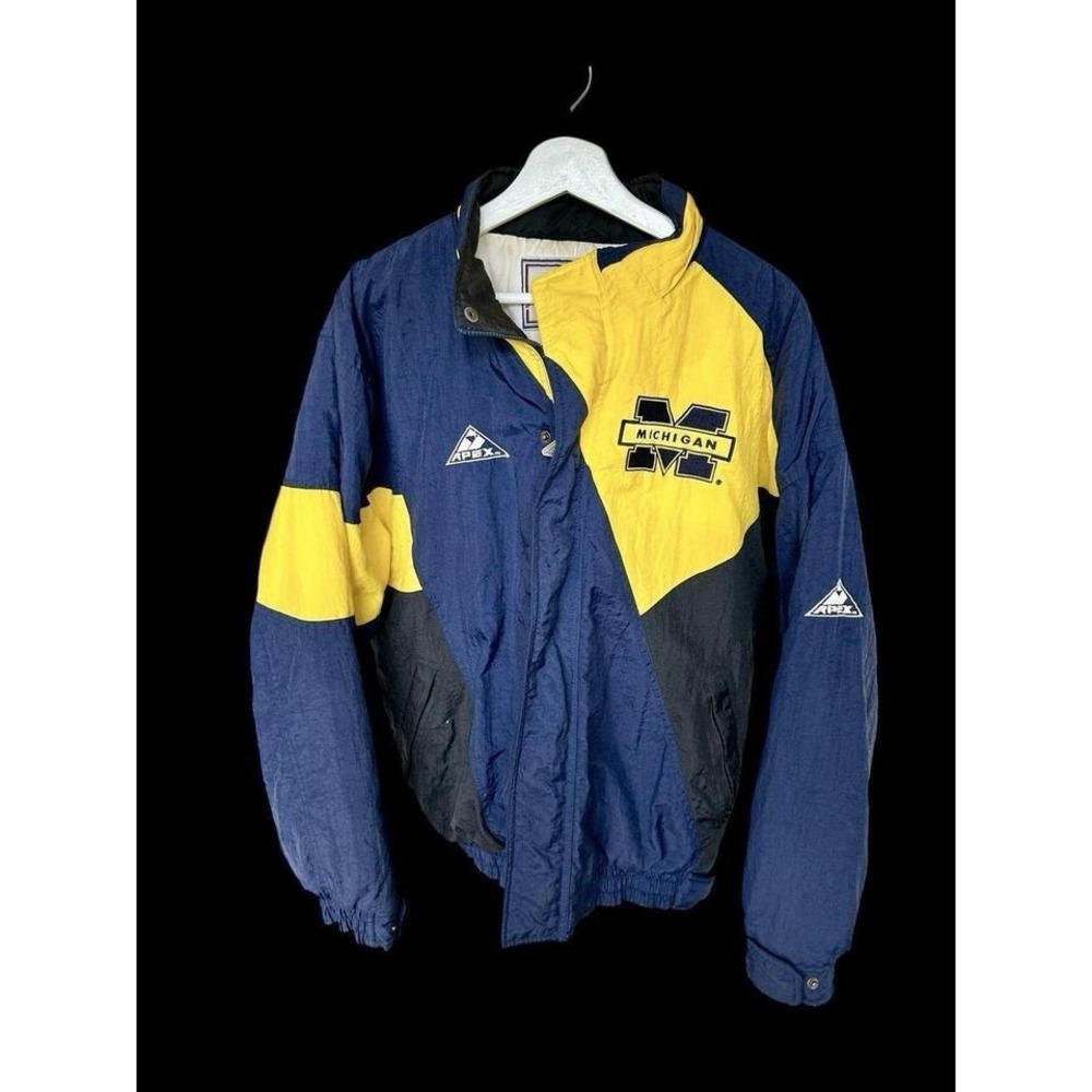 90's Apex One Michigan Wolverines Jacket Zip Up Medium‎ University Of Michigan